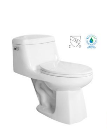 Langwerpig toilet uit één stuk